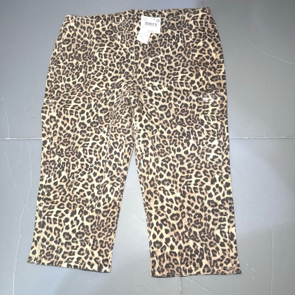 American Eagle Capri Pants Womens L Large Peopard Print Next Level Stretch New